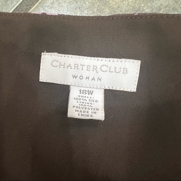 Charter Club 100% Silk Maxi Dress Fairy Purple Floral Womens Sz 18W Boho Cottage - Picture 6 of 8